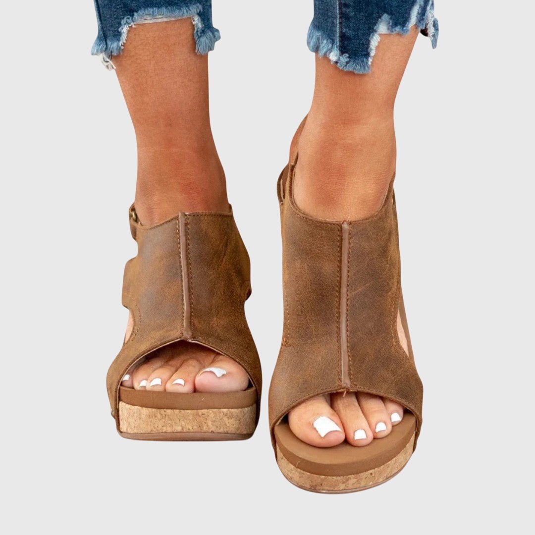 Orthopedic Wedge Sandals — Adjustable Strap Comfort