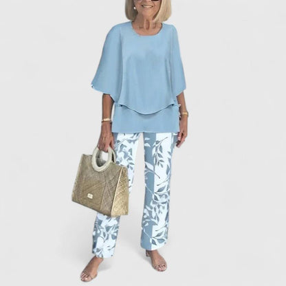 Two-Piece Outfit Set — Elegant Top and Trousers
