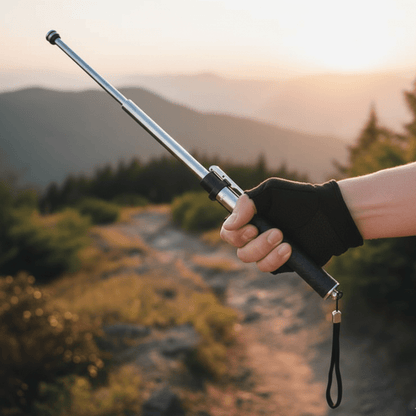 Folding Trekking Pole — Automatic Open, Non-Slip Grip