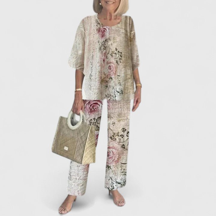 Two-Piece Outfit Set — Elegant Top and Trousers