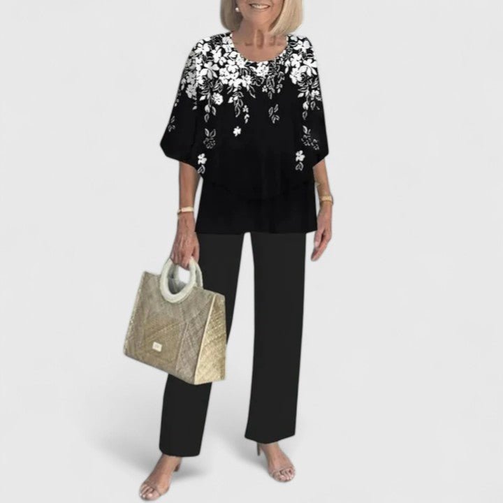 Two-Piece Outfit Set — Elegant Top and Trousers