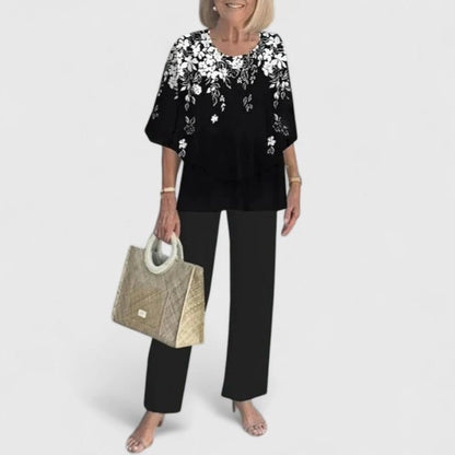 Two-Piece Outfit Set — Elegant Top and Trousers