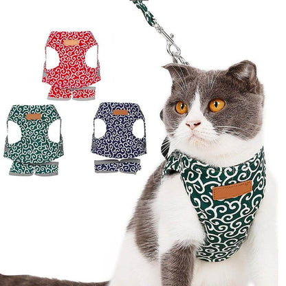 Cat Vest Harness With Adjustable Leash for Safe Walks