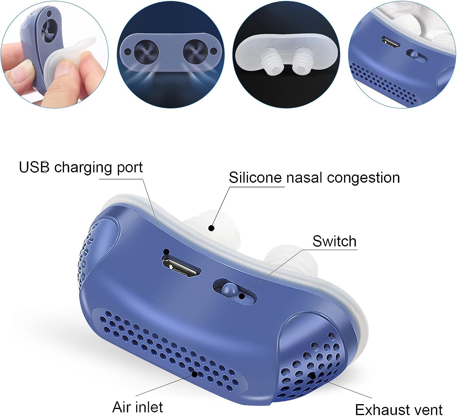 Micro CPAP Anti-Snoring Device for Mild Sleep Apnea