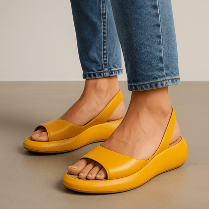 Platform Slingback Sandals — Cushioned Insole Comfort