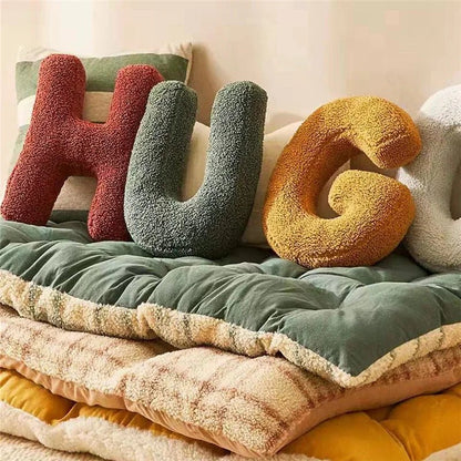 Velvet Alphabet Throw Pillow — Letters A to Z