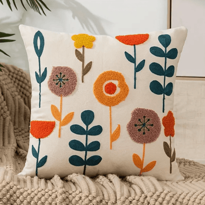 Floral Print Decorative Cushion — 45x45 cm Washable