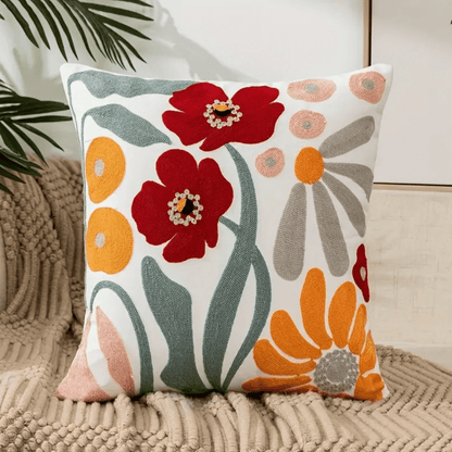 Floral Print Decorative Cushion — 45x45 cm Washable