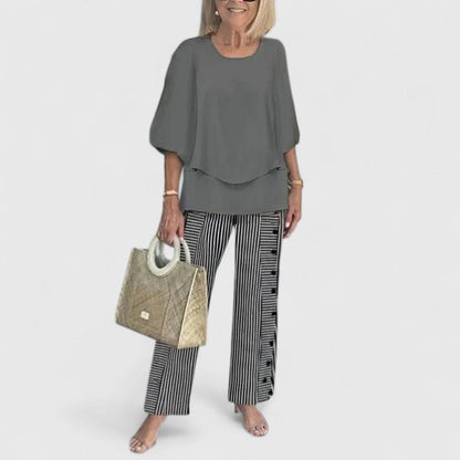 Two-Piece Outfit Set — Elegant Top and Trousers