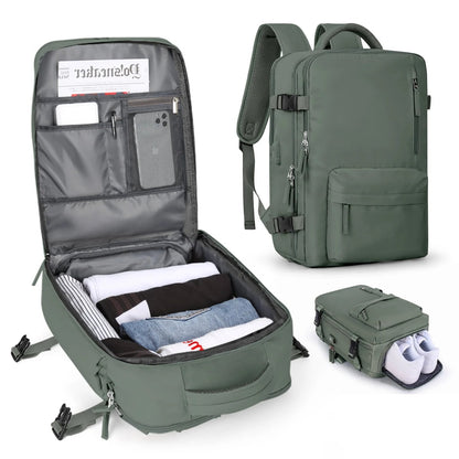 35L Women's Travel Backpack — Waterproof with USB Port