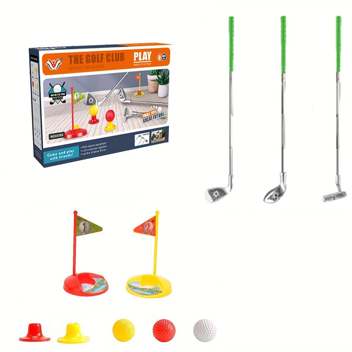 Kids Golf Set — Adjustable Clubs with Holes & Balls