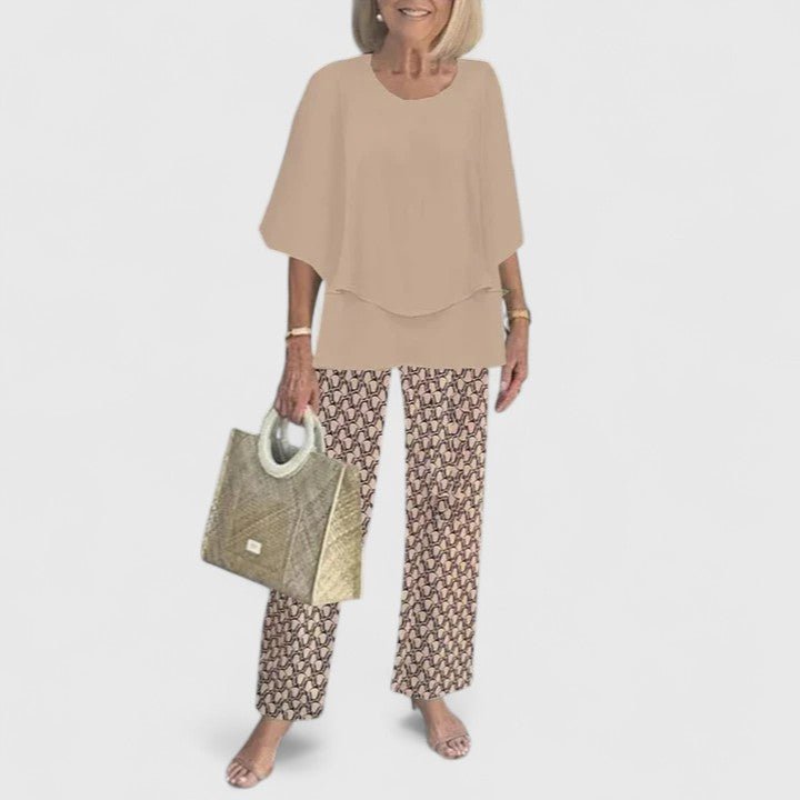 Two-Piece Outfit Set — Elegant Top and Trousers
