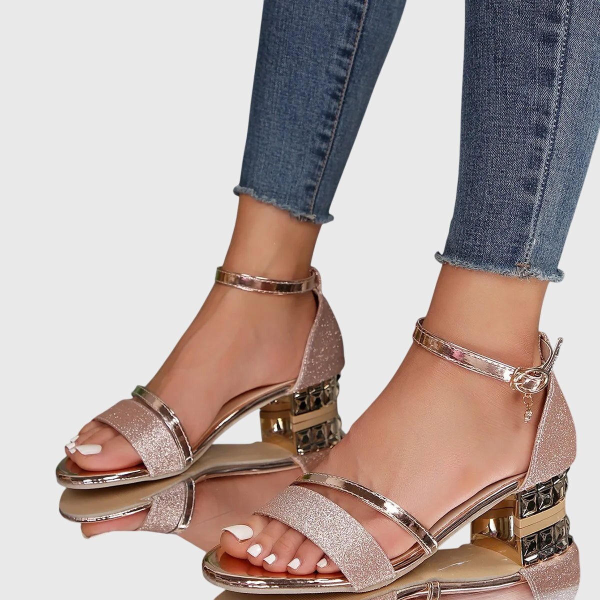 Orthopedic Heeled Sandals — Adjustable Buckle Comfort