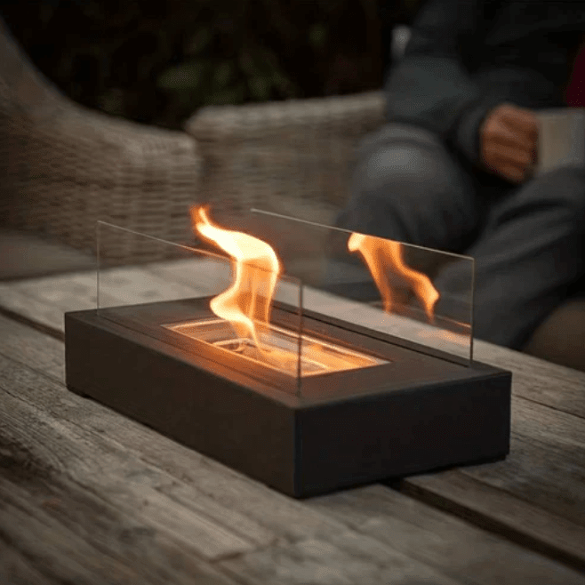 Tabletop Bioethanol Fireplace — Portable Smokeless Flame