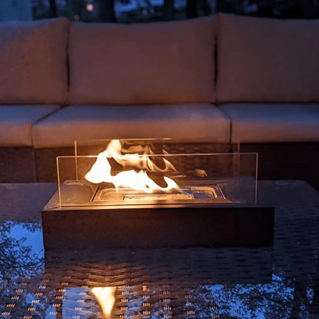 Tabletop Bioethanol Fireplace — Portable Smokeless Flame