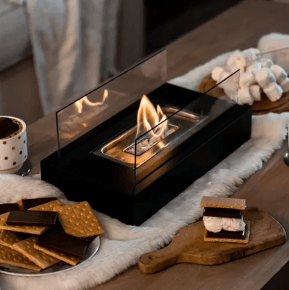 Tabletop Bioethanol Fireplace — Portable Smokeless Flame