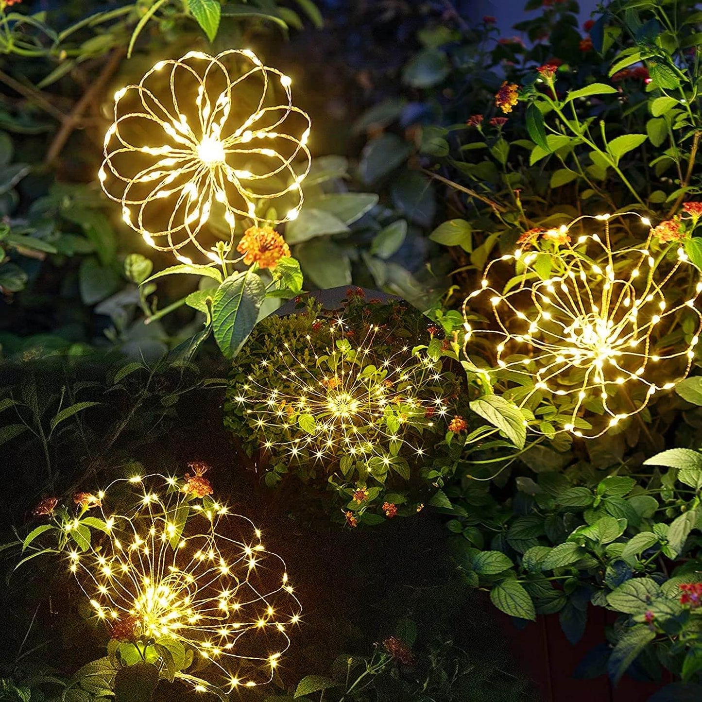 Solar Firework Garden Light — Waterproof 120-LED Display