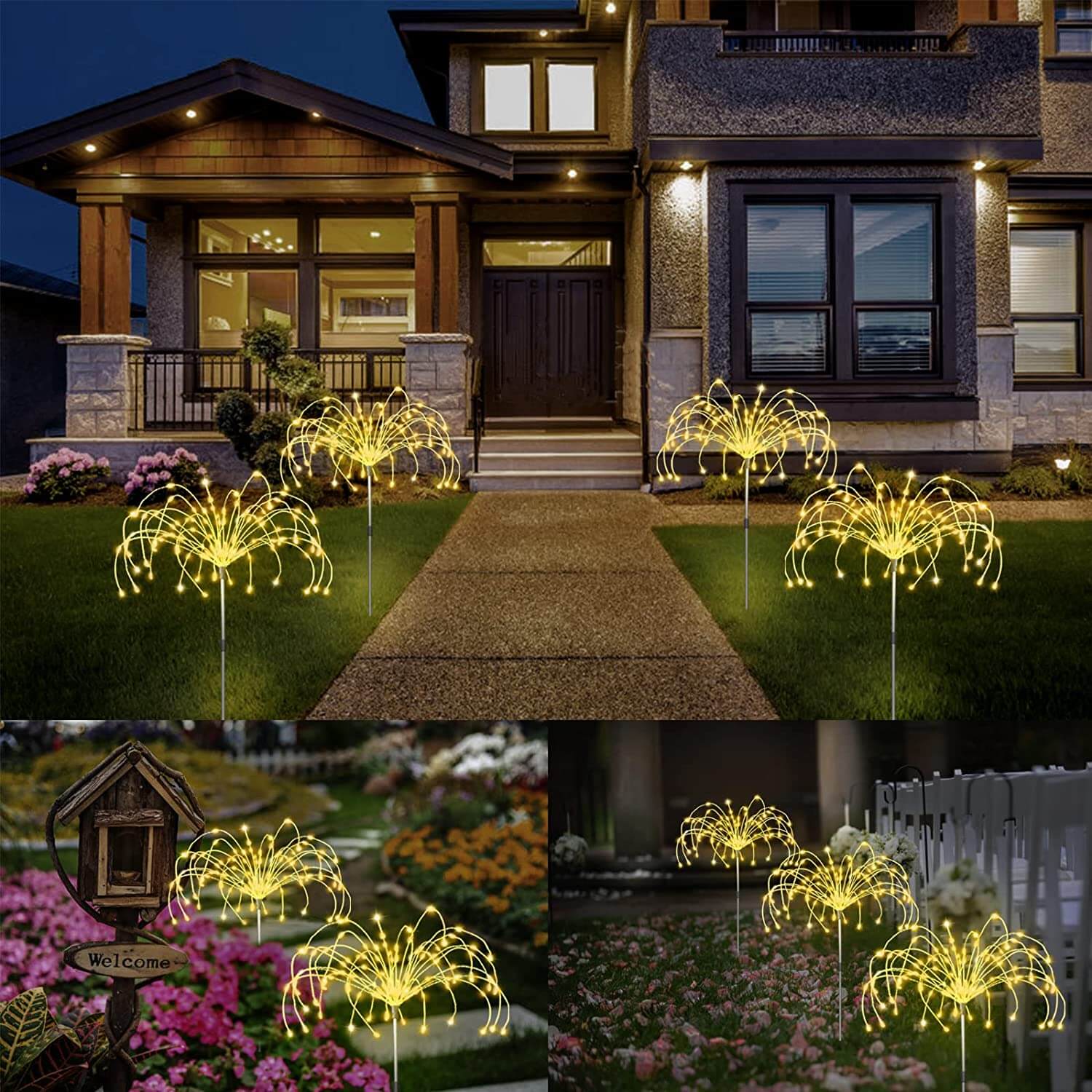 Solar Firework Garden Light — Waterproof 120-LED Display