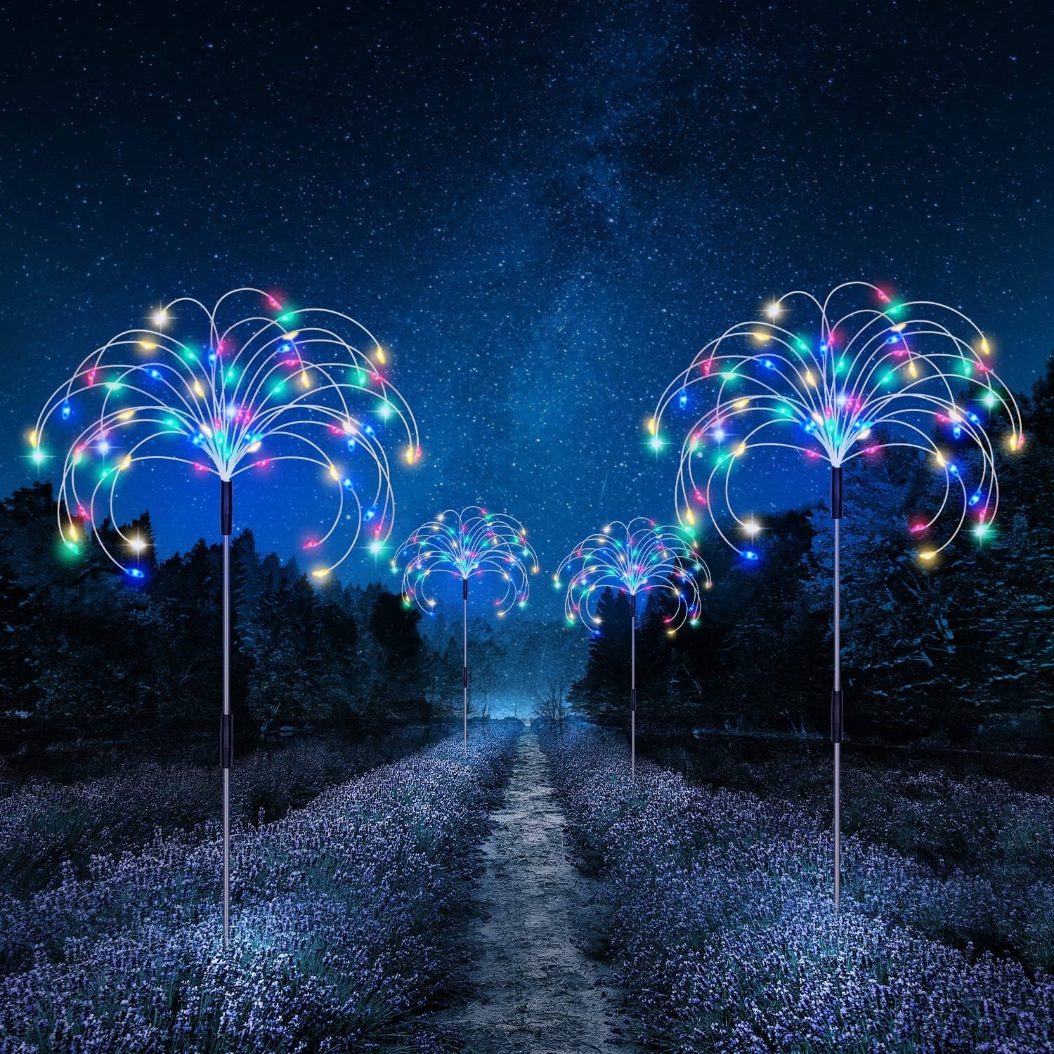 Solar Firework Garden Light — Waterproof 120-LED Display