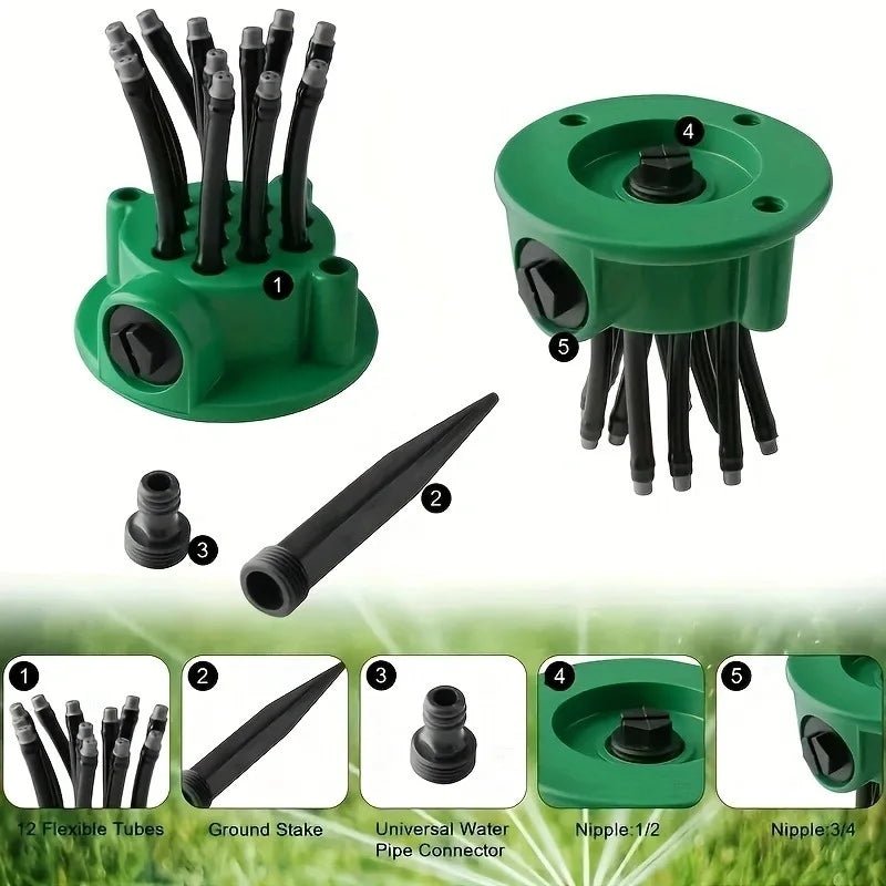 Multi-Head 360° Automatic Garden Sprinkler