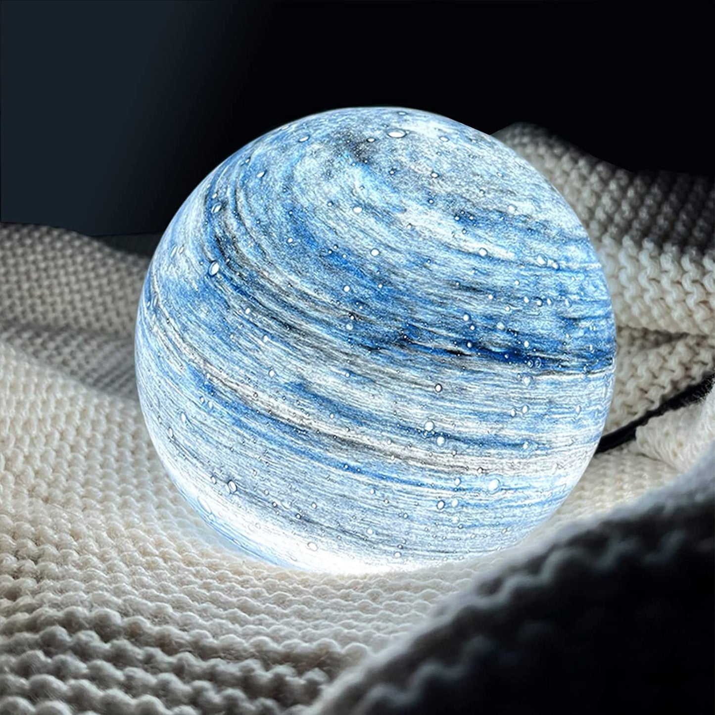 Glass Moon Lamp — 16 Colors with Remote Control