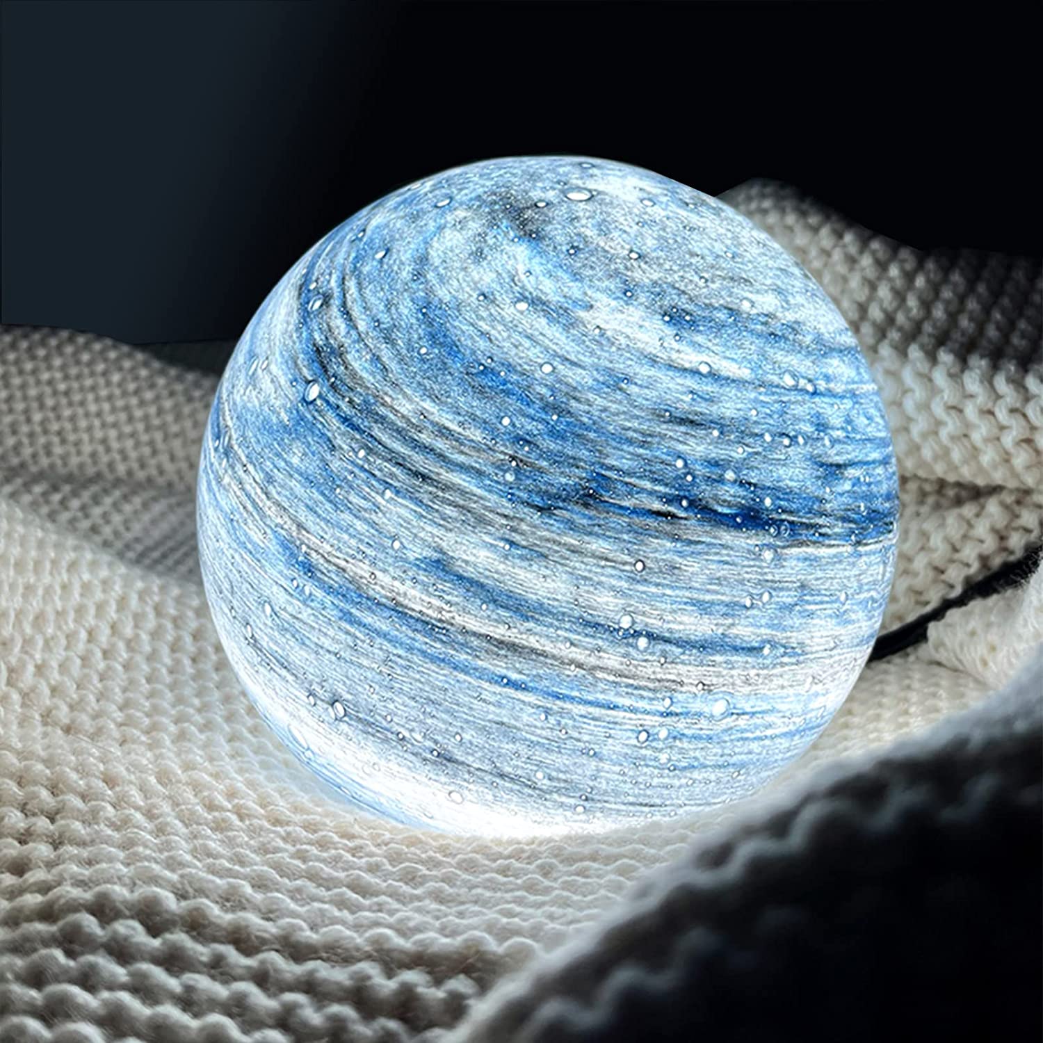 Glass Moon Lamp — 16 Colors with Remote Control