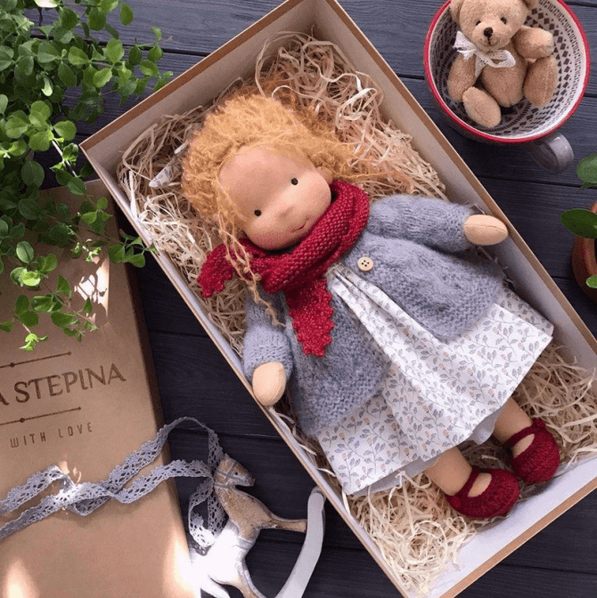 Handmade Waldorf Wool Doll — Soft and Natural