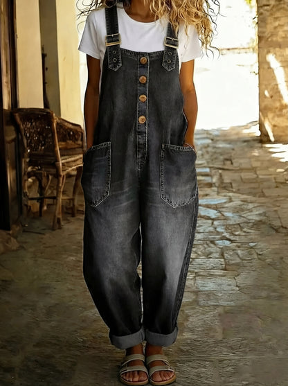 Denim Overalls — Adjustable Buckle Straps