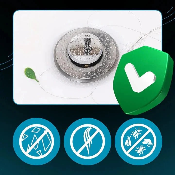 Pop-Up Sink Stopper With Anti-Odor Filter Strainer