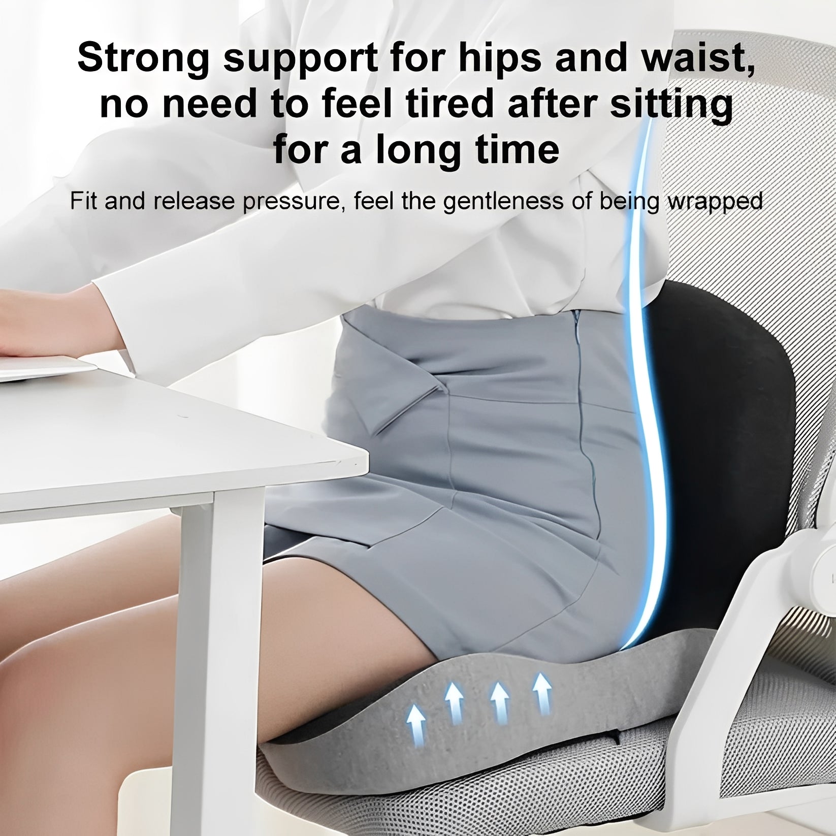 Ergonomic Memory Foam Cushion With Lumbar Support