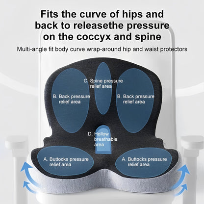 Ergonomic Memory Foam Cushion With Lumbar Support