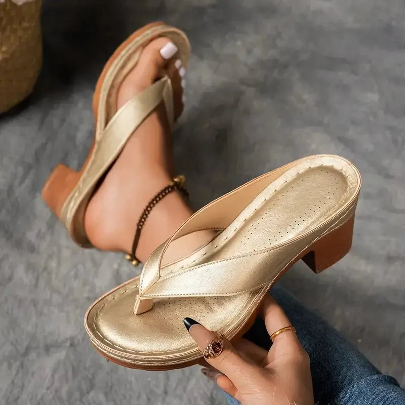 Women's Orthopedic Slip-On Sandals with Comfort Heel