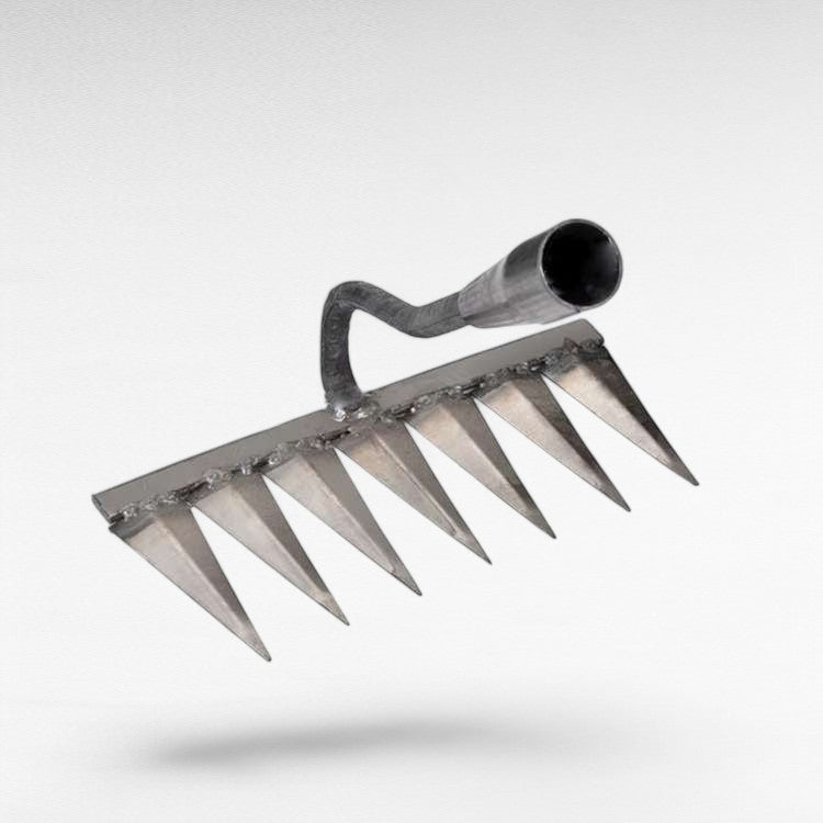 Steel Weeding Rake — Pulls Weeds Out by the Root