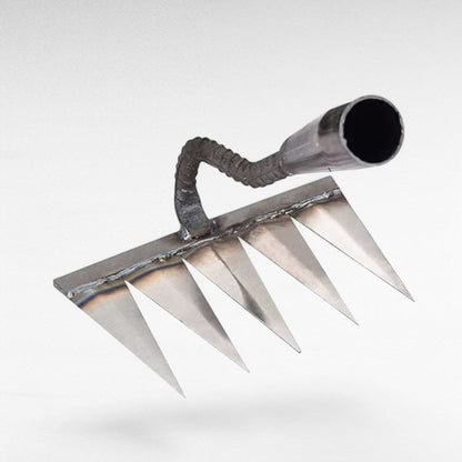 Steel Weeding Rake — Pulls Weeds Out by the Root