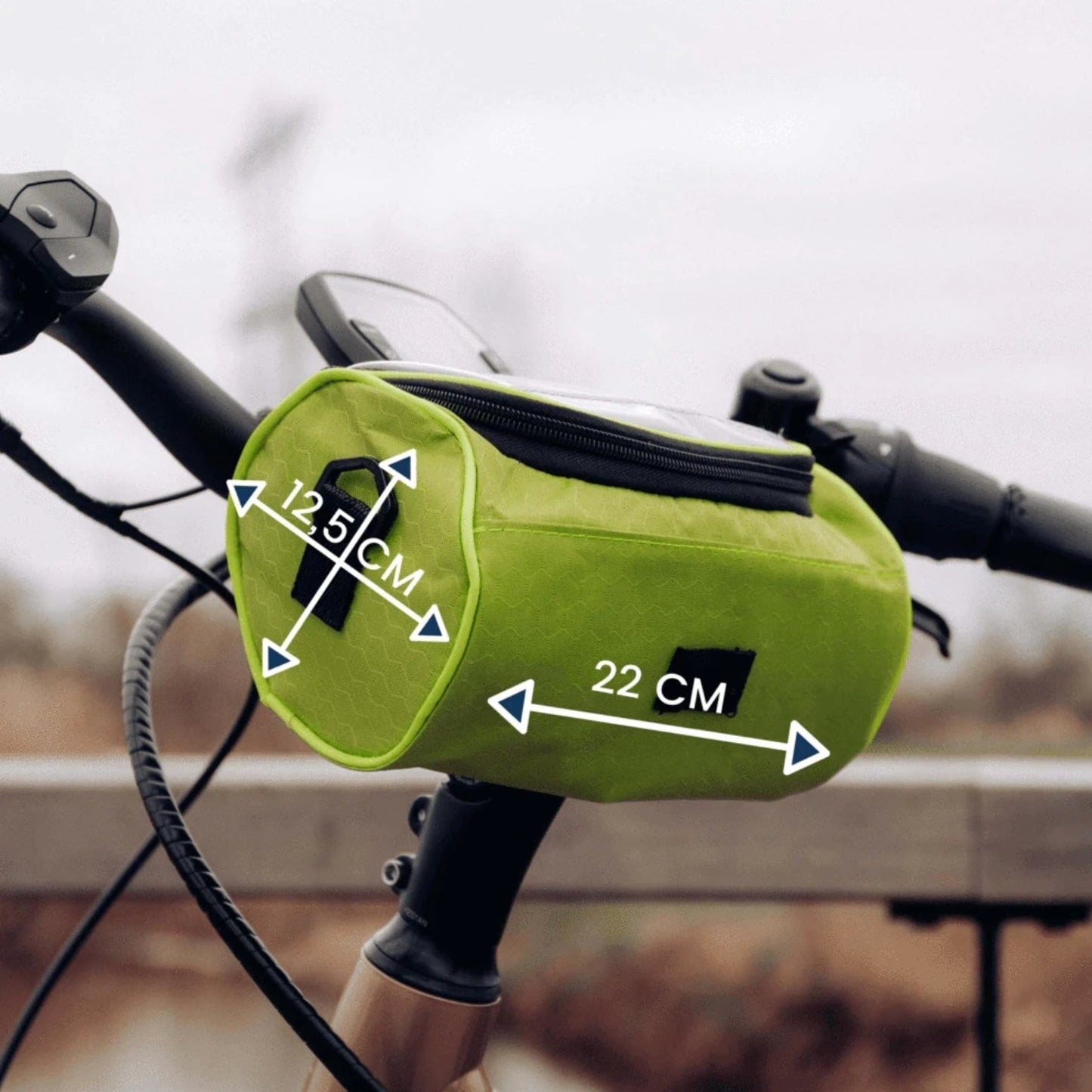 Bike Handlebar Bag — Waterproof Touchscreen Top