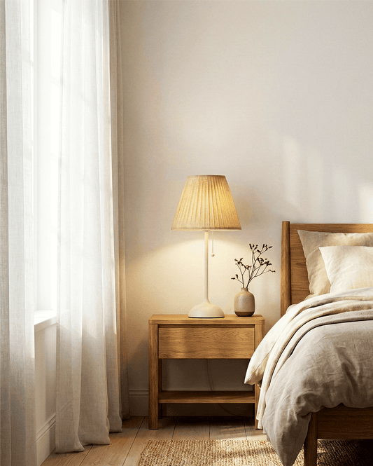 Pleated Shade Table Lamp — Natural Tone 1