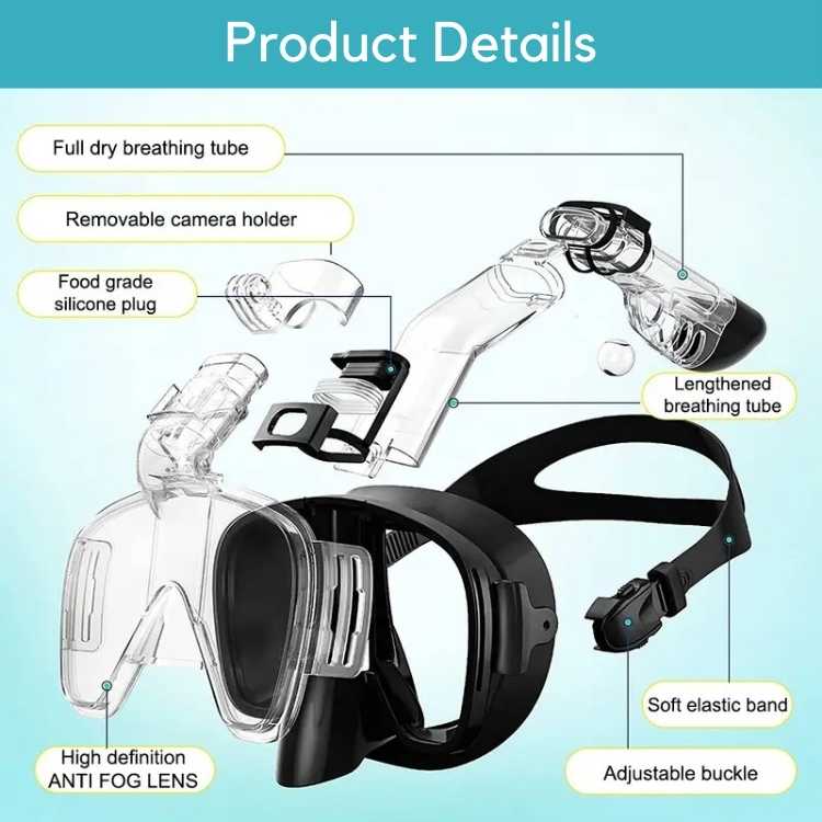 Foldable Snorkel Mask — 180 Panoramic Anti-Fog View