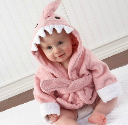 Baby Cotton Bathrobe — Animal Hood for After Bath