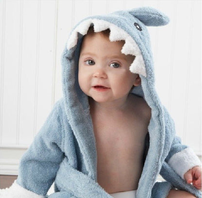 Baby Cotton Bathrobe — Animal Hood for After Bath