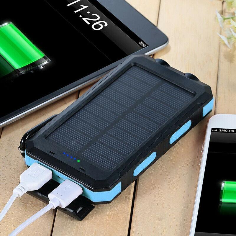 Solar Power Bank 20000mAh — Dual USB & LED