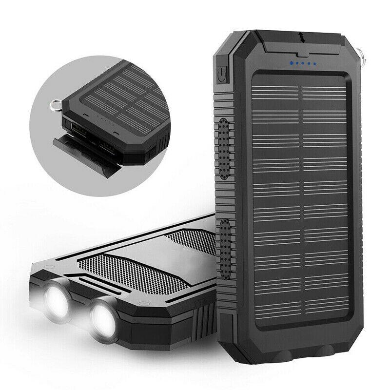 Solar Power Bank 20000mAh — Dual USB & LED