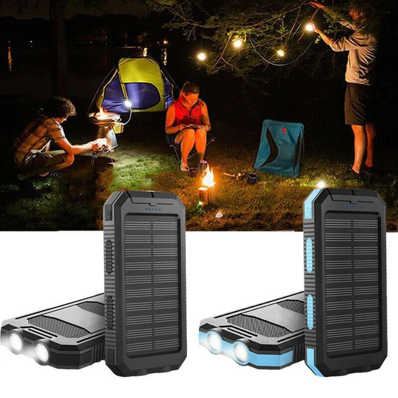 Solar Power Bank 20000mAh — Dual USB & LED