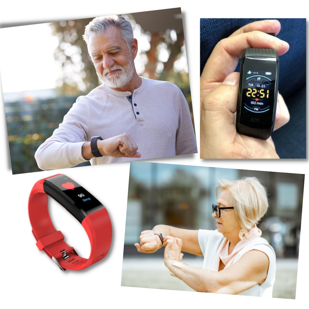 Senior Smartwatch — Heart Rate & Blood Pressure Tracking