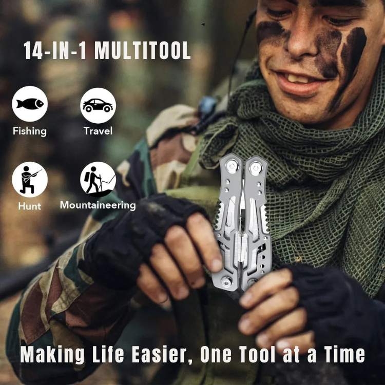 24-in-1 Multitool Pliers — Compact Stainless Steel Kit