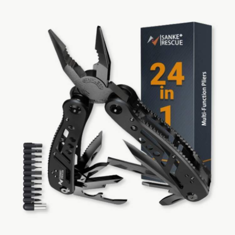 24-in-1 Multitool Pliers — Compact Stainless Steel Kit