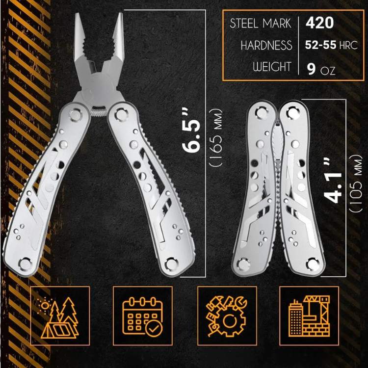 24-in-1 Multitool Pliers — Compact Stainless Steel Kit