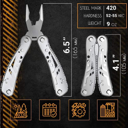 24-in-1 Multitool Pliers — Compact Stainless Steel Kit