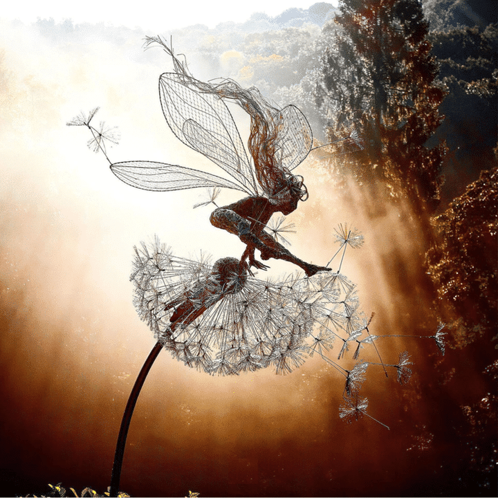 Handmade Metal Garden Fairy Statue — 70cm Decor