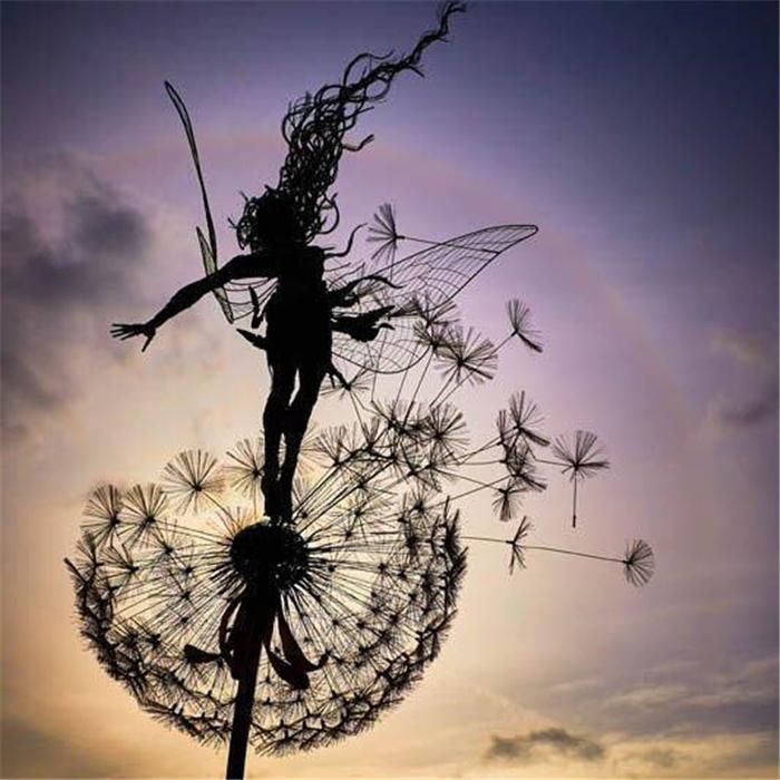 Handmade Metal Garden Fairy Statue — 70cm Decor