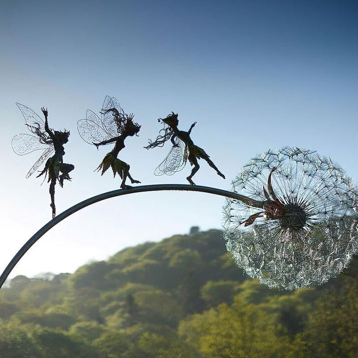 Handmade Metal Garden Fairy Statue — 70cm Decor